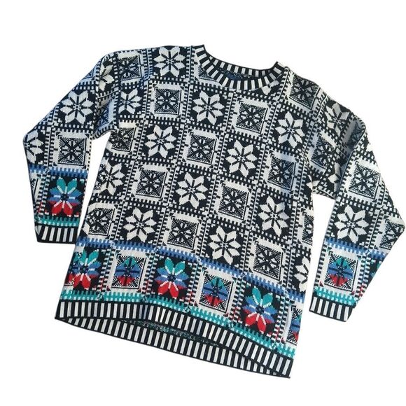 Sweaters - Vintage Best American Clothing Co. Knit Sweater Christmas Scandi Girl Cabincore
